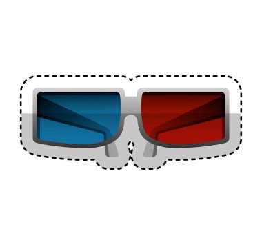 3D gözlük izole simgesi