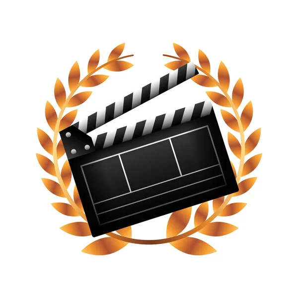 Video Filmklapper geïsoleerde pictogram — Stockvector