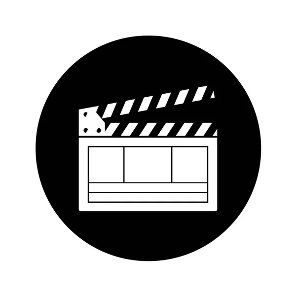 Clapperboard vidéo icône isolée — Image vectorielle