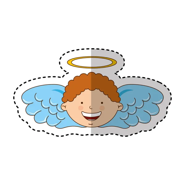 Pequeño niño ángel carácter — Vector de stock
