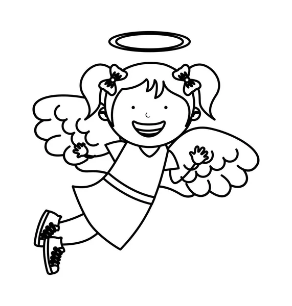 Little girl angel character — Stock Vector