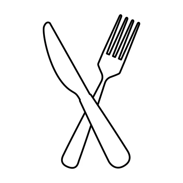 Tenedor y cuchillo cutlery icono de la herramienta — Archivo Imágenes Vectoriales