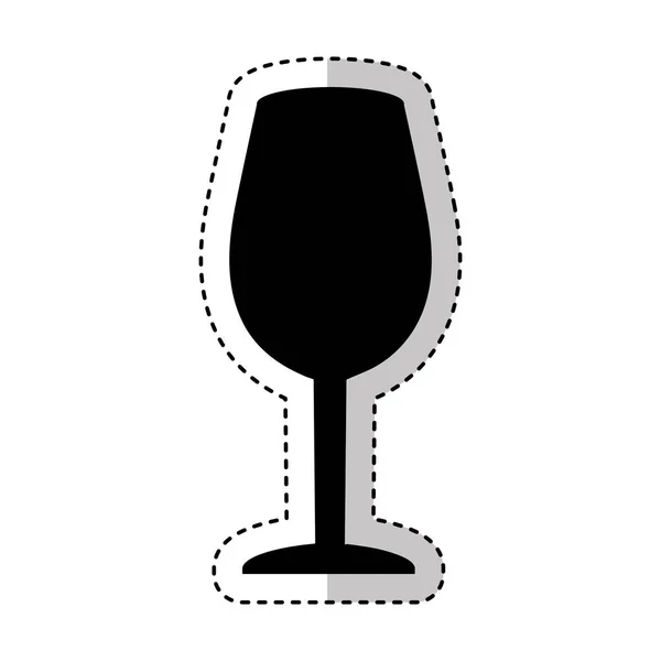 Silhouette tazza di vino icona isolata — Vettoriale Stock