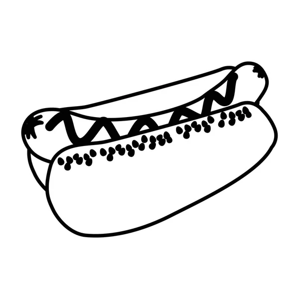 Hot Dog Fast Food Ikone — Stockvektor