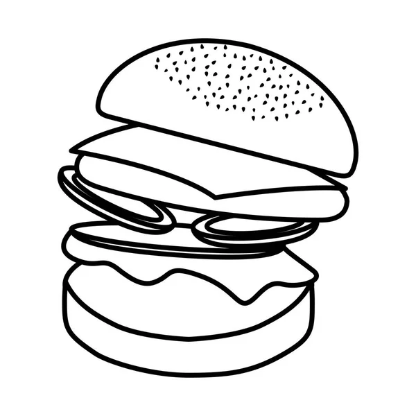 Hamburger icona fast food — Vettoriale Stock