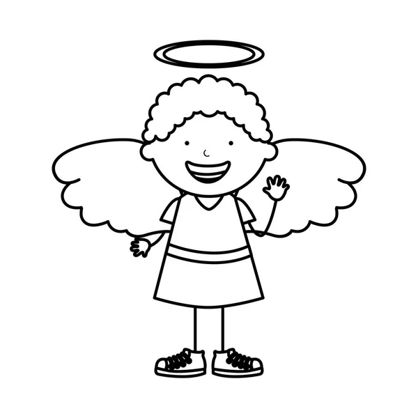 Kleiner Junge Engel Charakter — Stockvektor