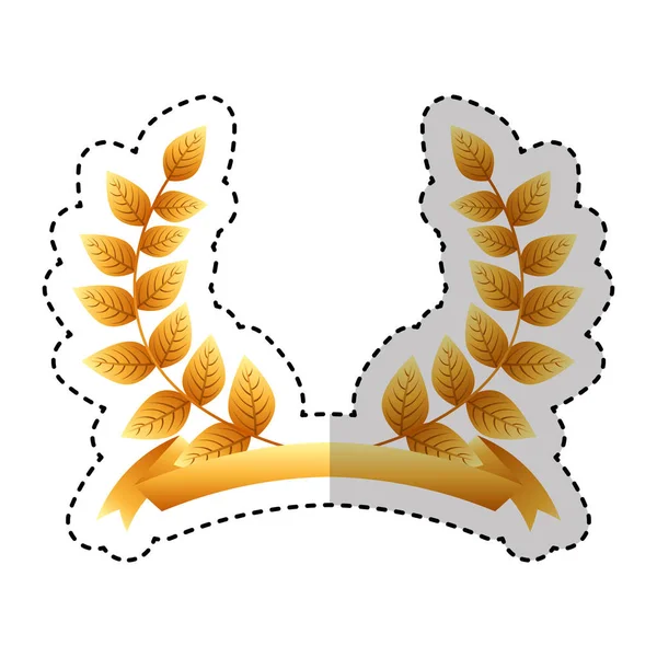 Corona de hojas emblema de la corona — Archivo Imágenes Vectoriales
