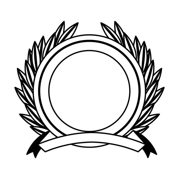 Coroa folhas coroa emblema —  Vetores de Stock