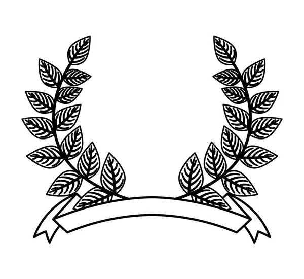 Coroa folhas coroa emblema — Vetor de Stock