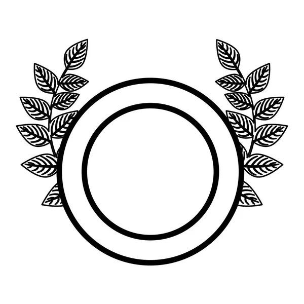 Corona di foglie di ghirlanda emblema — Vettoriale Stock