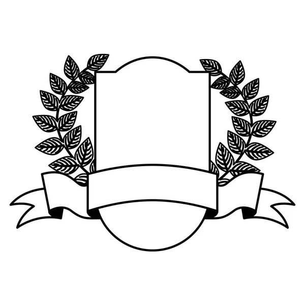 Coroa folhas coroa emblema — Vetor de Stock