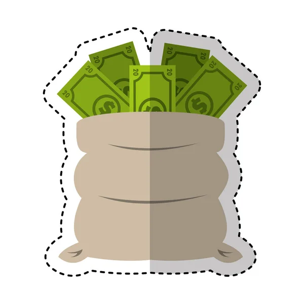 Saco de dinheiro ícone isolado — Vetor de Stock