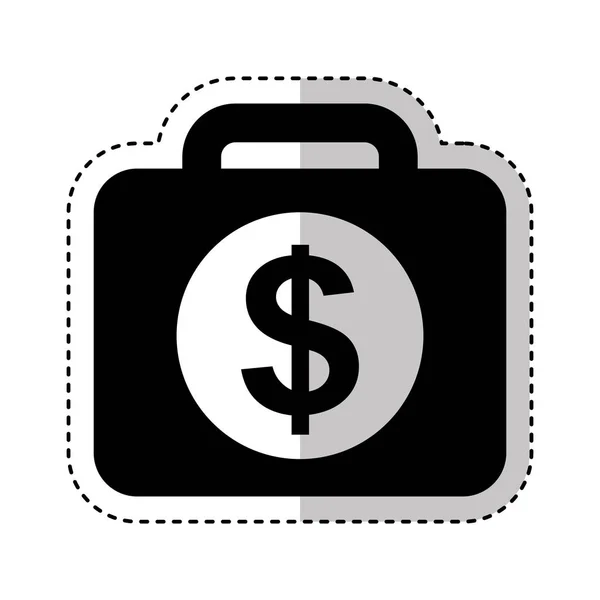 公文包与钱孤立图标 — 图库矢量图片