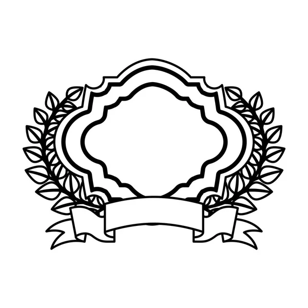 Krans leafs crown emblem — Stock vektor