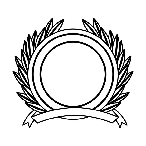 Wreath leafs crown emblem — Stock Vector