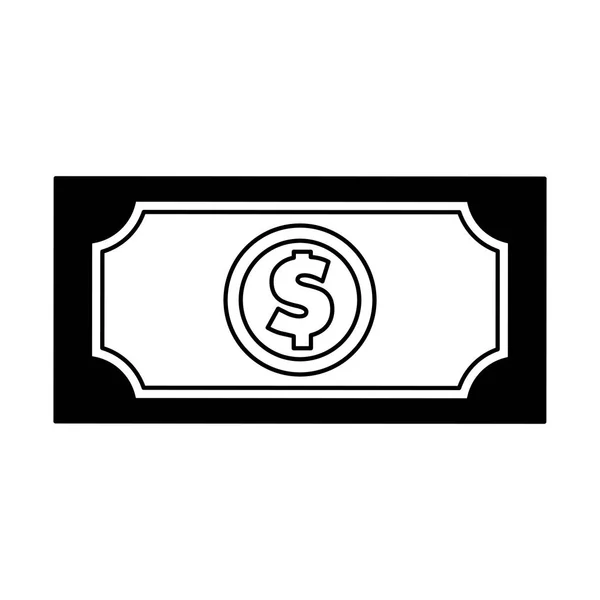 Billet dollar icône isolée — Image vectorielle