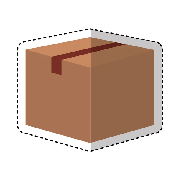 Caja de cartón aislado icono — Vector de stock