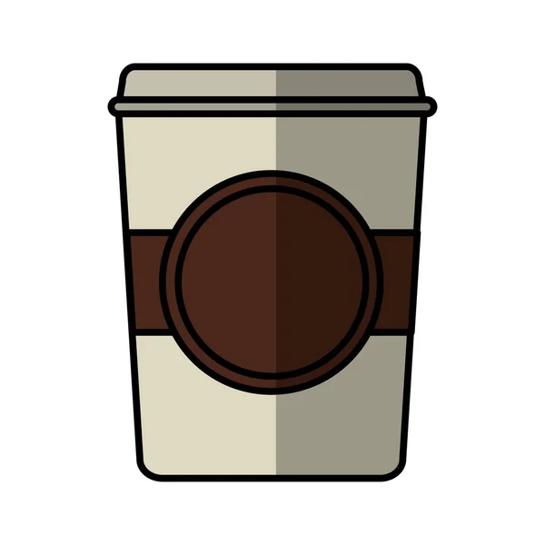 Gelas kopi minuman ikon terisolasi - Stok Vektor