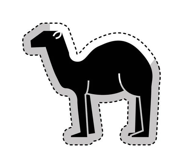 Manjedoura figura de camelo ícone silhueta — Vetor de Stock