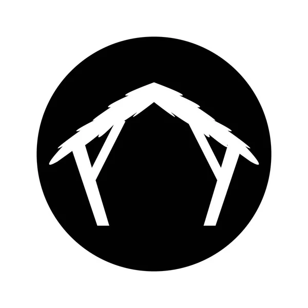 Figura estable pesebre silueta icono — Vector de stock