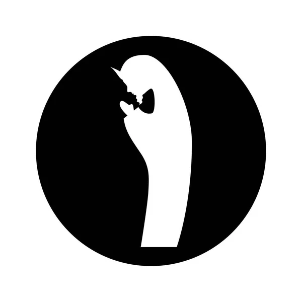 Krippe Heiliger Josep Figur Silhouette Ikone — Stockvektor