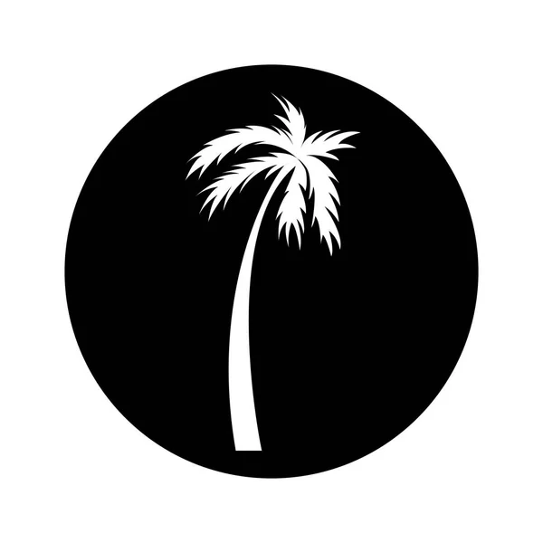 Arbre palmier silhouette icône — Image vectorielle