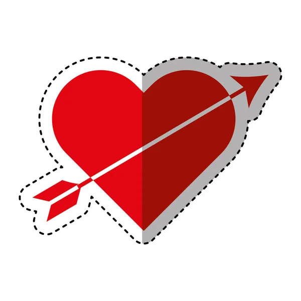 Hart liefde kaart pictogram — Stockvector