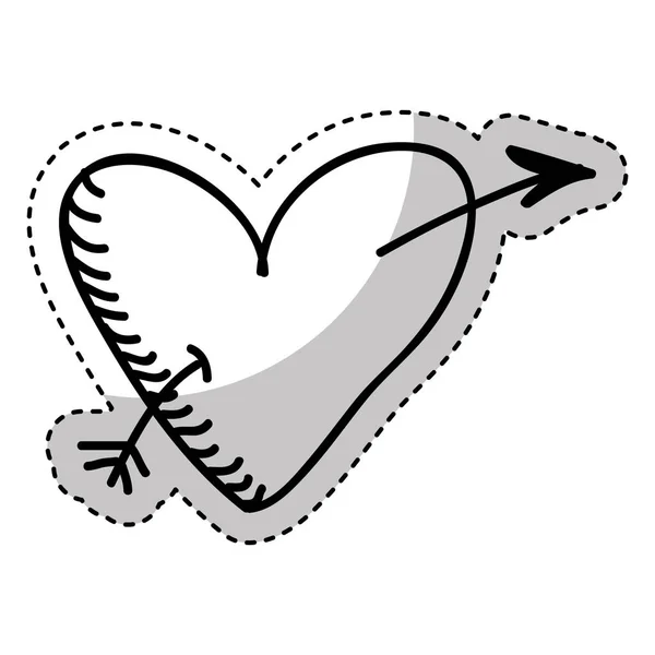 Coração ícone de cartão de amor —  Vetores de Stock