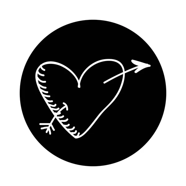 Herz Liebe Karte Symbol — Stockvektor