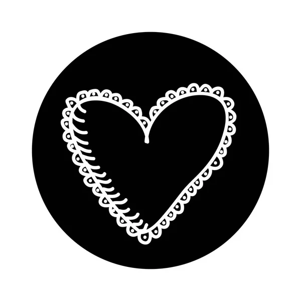 Coração ícone de cartão de amor —  Vetores de Stock