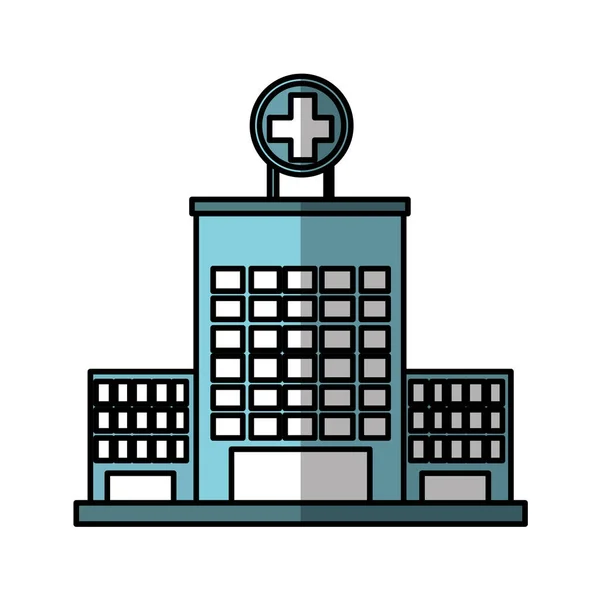 Edificio del hospital icono aislado — Vector de stock