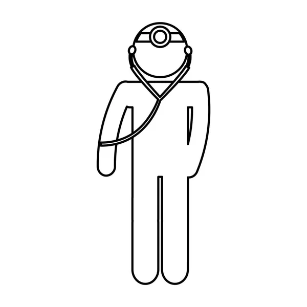 Icono de silueta avatar médico — Vector de stock
