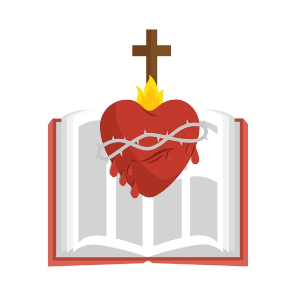 heart with cross religious symbol