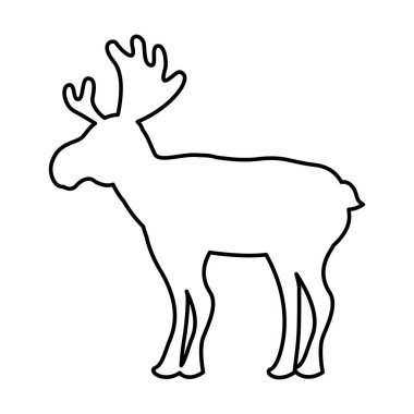 Ren geyiği Noel siluet izole simgesi