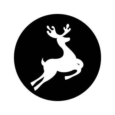 Ren geyiği Noel siluet izole simgesi