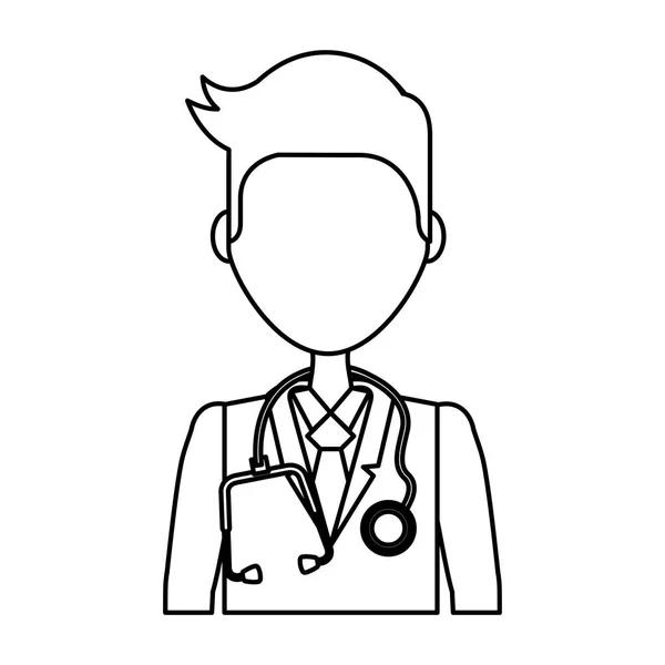 Profesionist medic avatar caracter — Vector de stoc