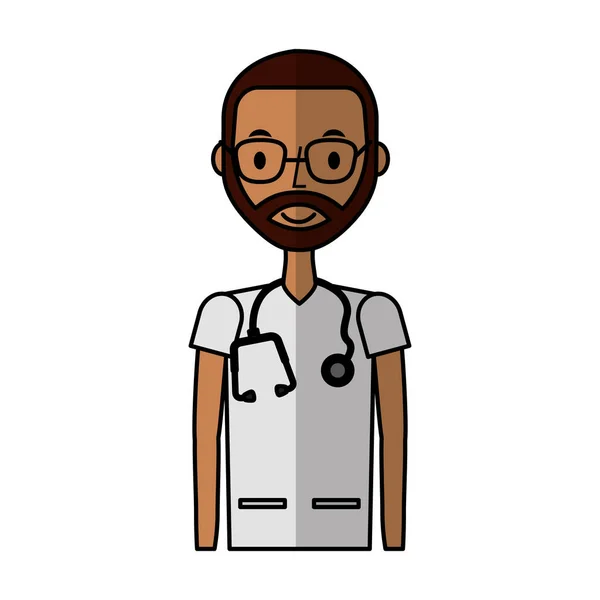 Profesional médico avatar carácter — Vector de stock