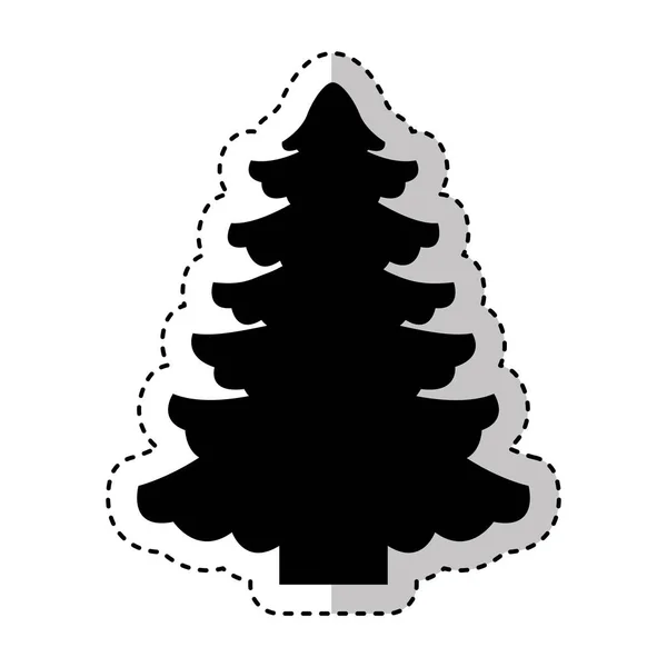 Tree pine christmas icon — Stock Vector