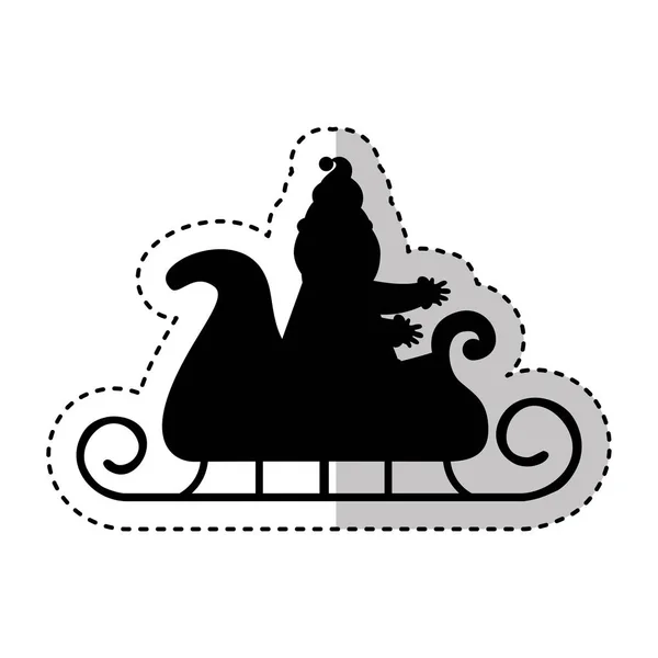 Santa Claus carro aislado icono — Vector de stock