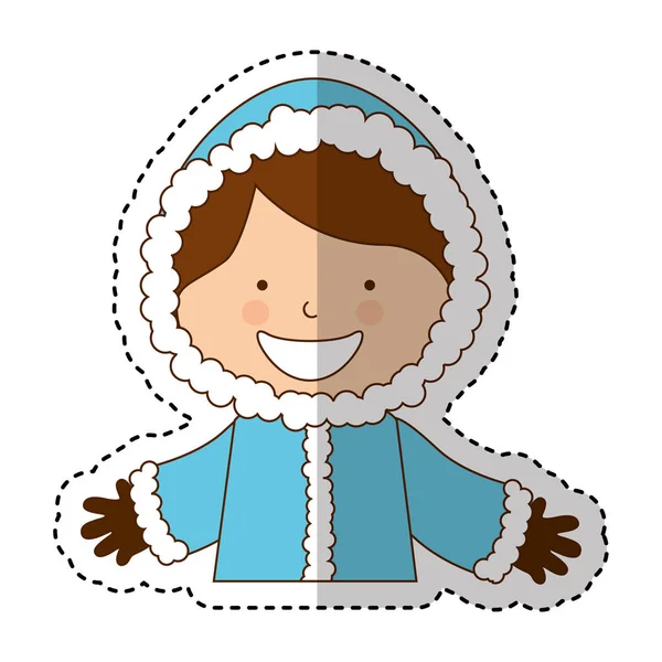 Cute boy with winter clothes — Stock Vector