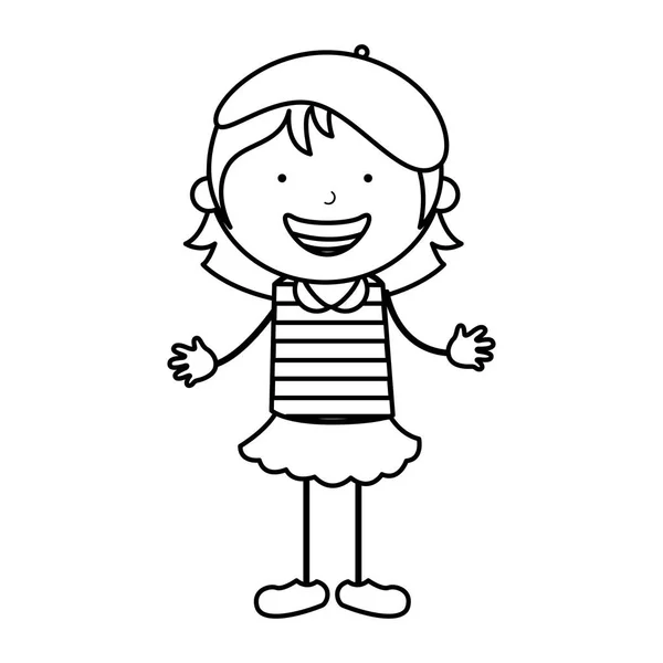 French little girl character — Stock Vector