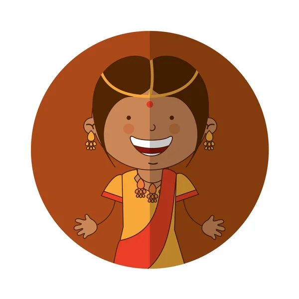 Personagem menina hindu — Vetor de Stock