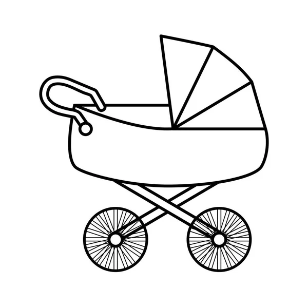 Baby cart isolated icon — Stock Vector