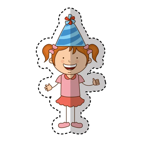 Malé dítě s ikonou klobouk party — Stockový vektor
