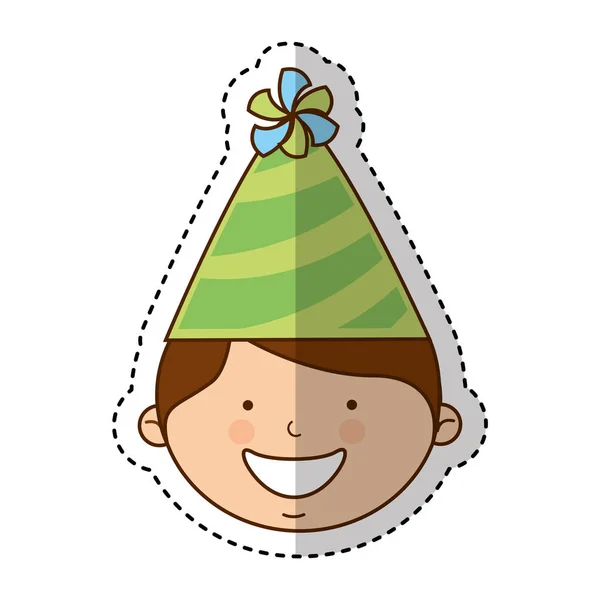 Küçük bir çocukla parti şapkası Icon — Stok Vektör