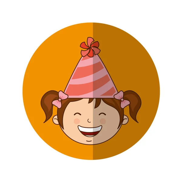 Niño pequeño con el icono del sombrero de fiesta — Archivo Imágenes Vectoriales