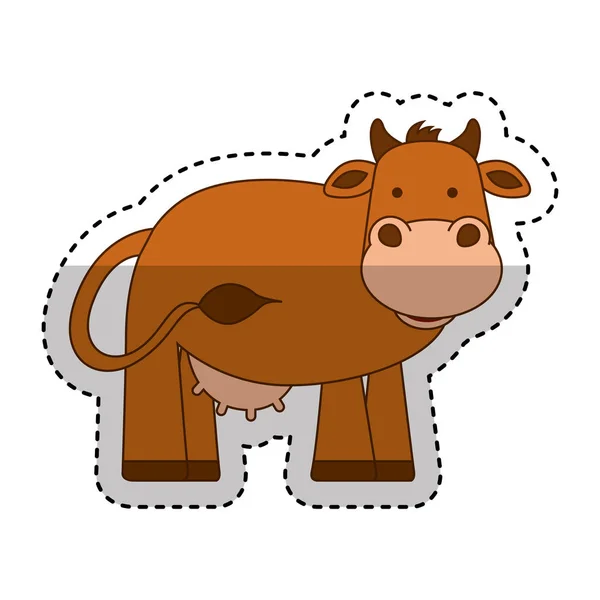 かわいい牛の飼い葉桶の文字 — ストックベクタ