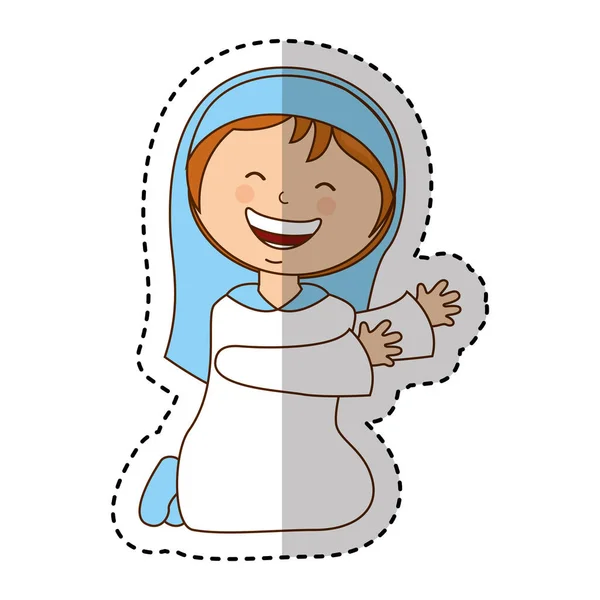 Vergine Maria presepe carattere — Vettoriale Stock