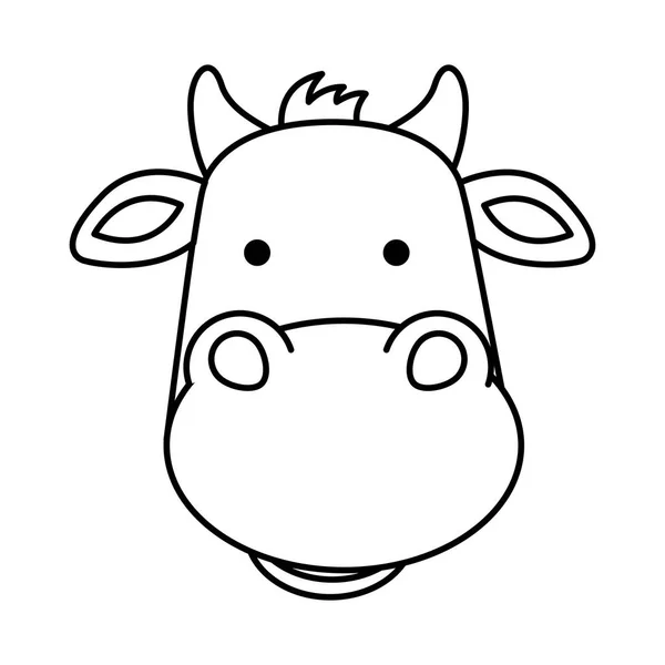 かわいい牛の飼い葉桶の文字 — ストックベクタ