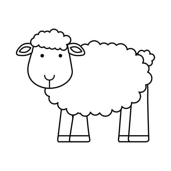 Schattige schapen manger karakter — Stockvector